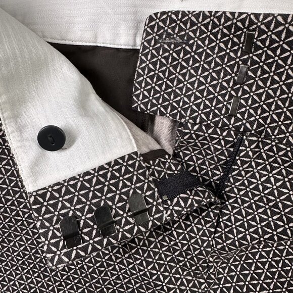 Ann Taylor Loft Pants Womens 8 Julie Ankle Slim Fit Stretch Crop Geometric Patte - Picture 7 of 10